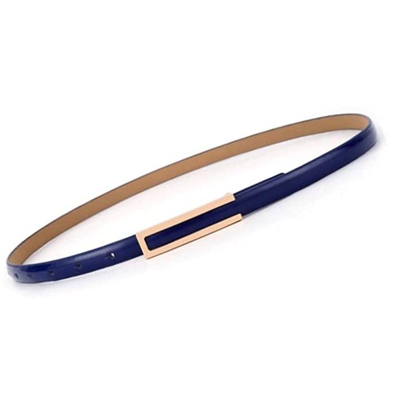 Women\'s Fashion Elegant Skinny Patent Leather Belt
